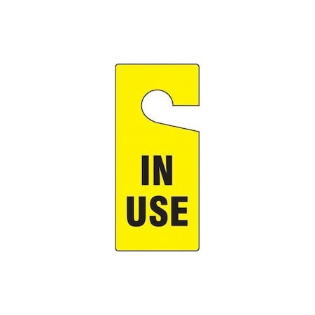 Accuform Door Knob Hang Tags, IN USE, 9inx 4in, Plastic, 10PK TAD840